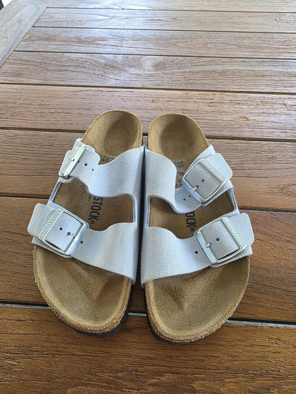 Birkenstock Arizona Bab?y Blue Suede Size 38